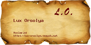 Lux Orsolya névjegykártya